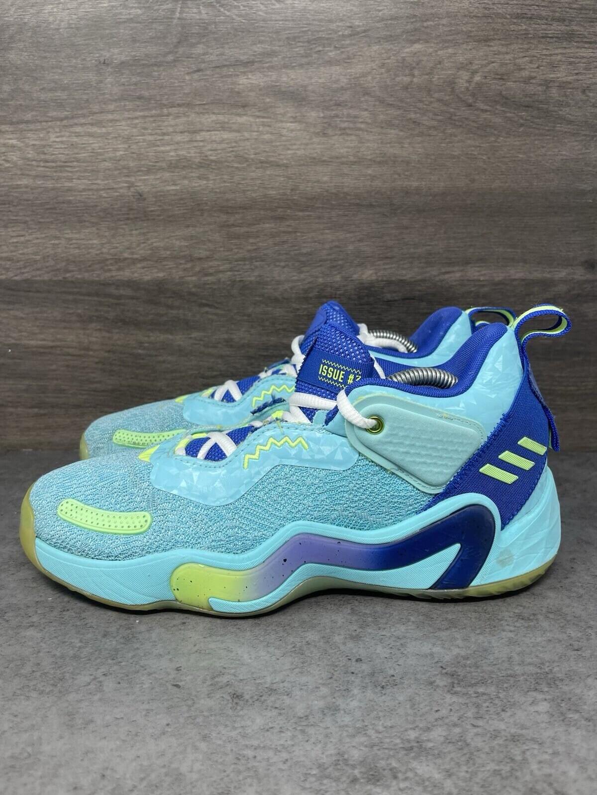 Adidas Don Issue 3 Mens Size 8 Blue Green Basketball Sneakers
